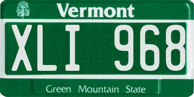 VT license plate XLI968