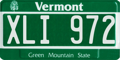 VT license plate XLI972