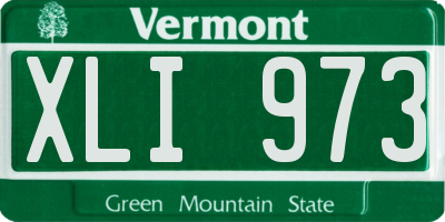 VT license plate XLI973