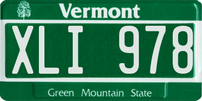 VT license plate XLI978