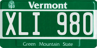 VT license plate XLI980