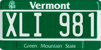 VT license plate XLI981