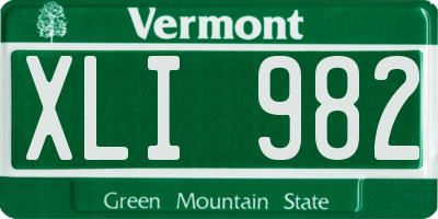 VT license plate XLI982