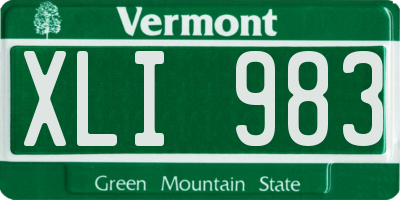 VT license plate XLI983