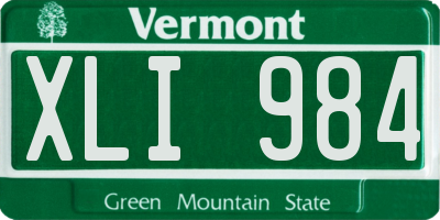 VT license plate XLI984