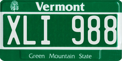 VT license plate XLI988