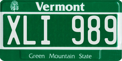 VT license plate XLI989