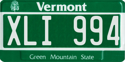 VT license plate XLI994