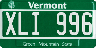 VT license plate XLI996