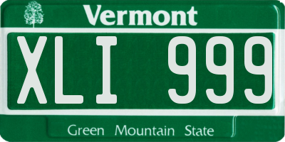 VT license plate XLI999