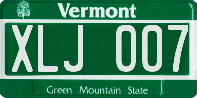 VT license plate XLJ007