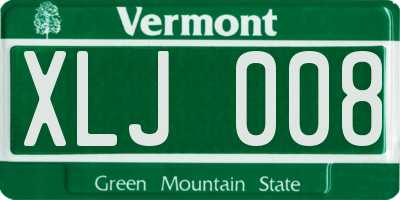 VT license plate XLJ008