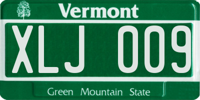 VT license plate XLJ009