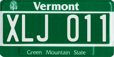 VT license plate XLJ011