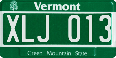 VT license plate XLJ013