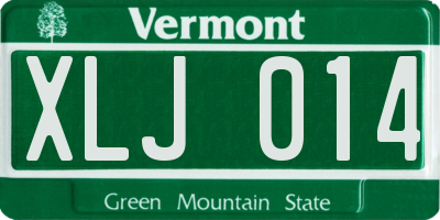 VT license plate XLJ014