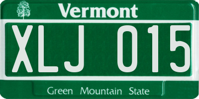 VT license plate XLJ015
