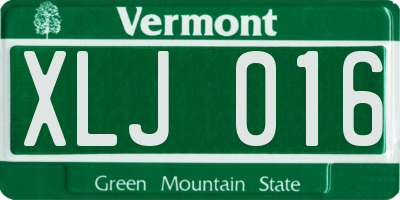 VT license plate XLJ016