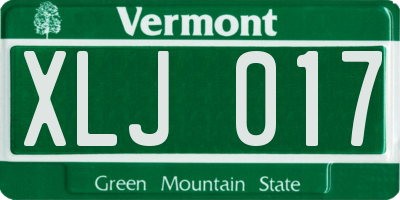 VT license plate XLJ017