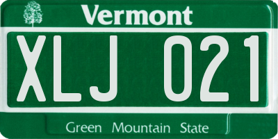 VT license plate XLJ021