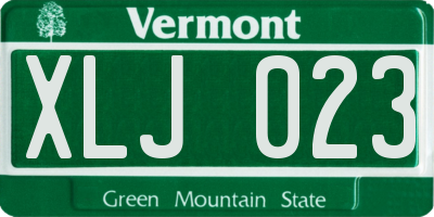 VT license plate XLJ023