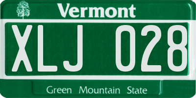 VT license plate XLJ028