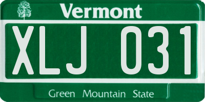 VT license plate XLJ031