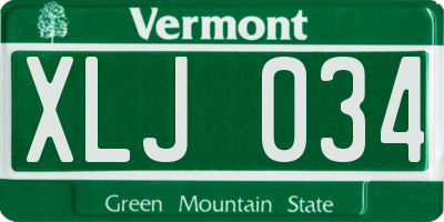 VT license plate XLJ034
