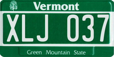 VT license plate XLJ037