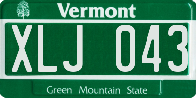 VT license plate XLJ043