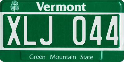 VT license plate XLJ044