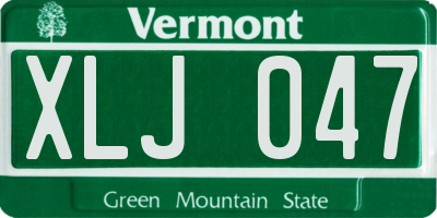 VT license plate XLJ047