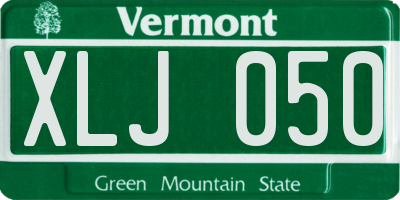 VT license plate XLJ050