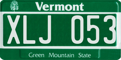 VT license plate XLJ053