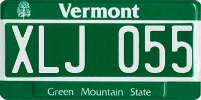 VT license plate XLJ055