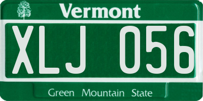 VT license plate XLJ056