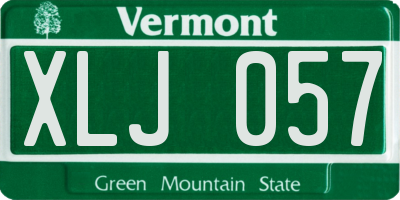 VT license plate XLJ057