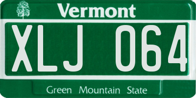VT license plate XLJ064