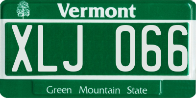 VT license plate XLJ066