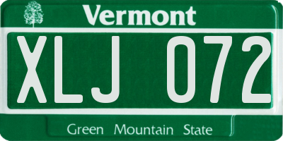VT license plate XLJ072