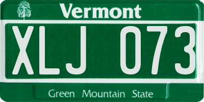 VT license plate XLJ073