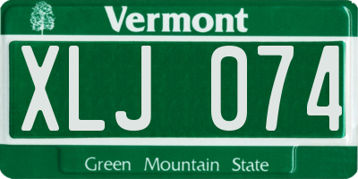 VT license plate XLJ074