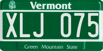 VT license plate XLJ075
