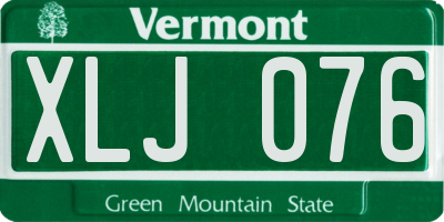 VT license plate XLJ076