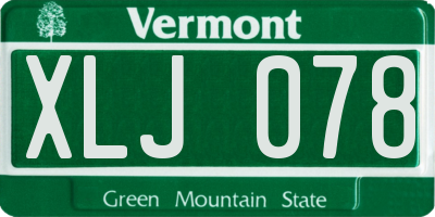 VT license plate XLJ078