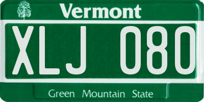 VT license plate XLJ080