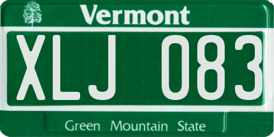VT license plate XLJ083