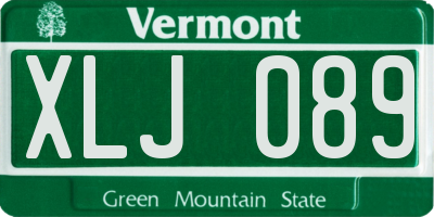 VT license plate XLJ089