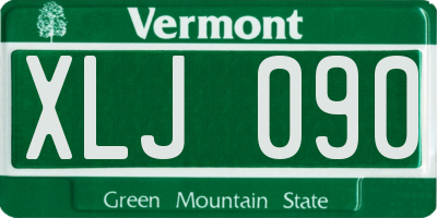 VT license plate XLJ090