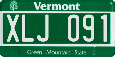 VT license plate XLJ091